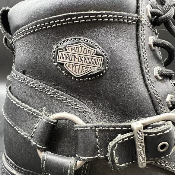 Harley Davidson Womens Size 6M Tegan Lace Up Leather Boots D84424 Black - Picture 3 of 15